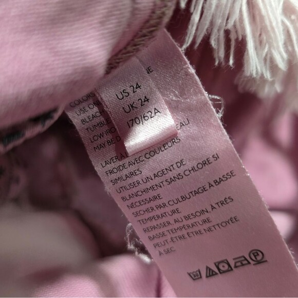 We The Free Women's Purple Acid Wash Denim Fringe Hem Jean Skirt Sz 24 Mini - Picture 6 of 12